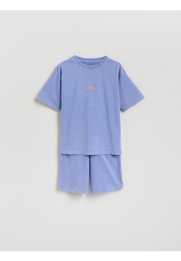 Reserved - Bawełniany komplet - niebieski. Kolor: niebieski. Materiał: bawełna