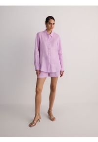 Reserved - Koszula z lnu - fioletowy. Kolor: fioletowy. Materiał: len #1