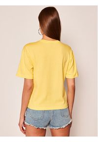 Champion T-Shirt C Logo Ribbed Cuffed 112765 Żółty Regular Fit. Kolor: żółty. Materiał: bawełna #2