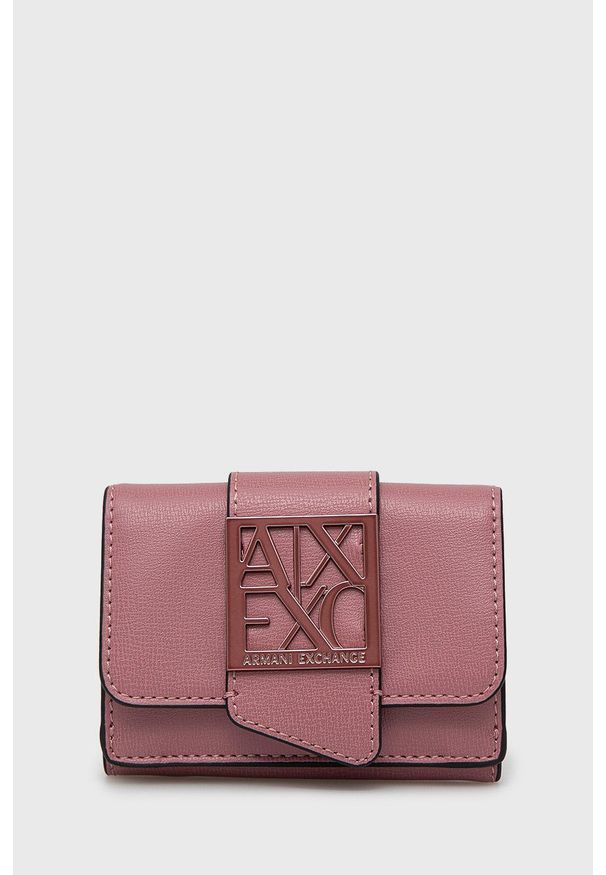 Armani Exchange portfel damski kolor różowy. Kolor: różowy