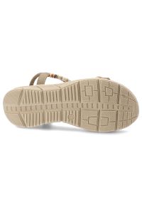 Sandały damskie Artiker, cholewka ze skóry ekologicznej cienkie paski z przodu elastyczny pasek na pięcie plecione detale, beżowe, 58C0009. Zapięcie: pasek. Kolor: beżowy. Materiał: skóra ekologiczna. Wzór: paski #6