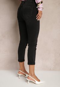 Renee - Czarne Jeansy Slim Regular Waist Ravionne. Kolor: czarny. Styl: klasyczny #5