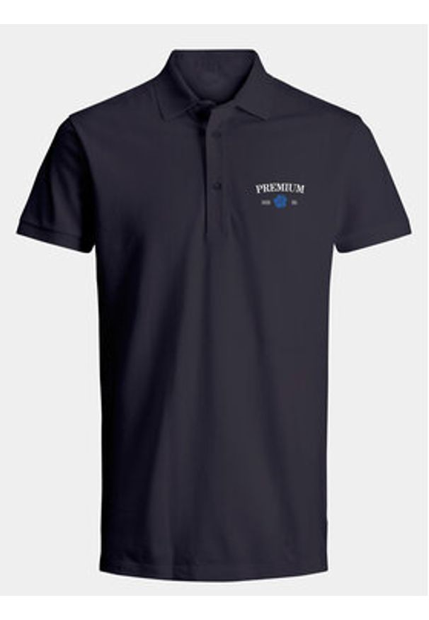 Jack & Jones Polo Jprblaalfie 12259678 Granatowy Regular Fit. Typ kołnierza: polo. Kolor: niebieski. Materiał: bawełna