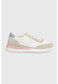 Answear Lab buty kolor biały. Nosek buta: okrągły. Zapięcie: sznurówki. Kolor: biały. Materiał: guma