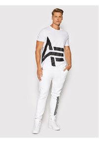 Alpha Industries T-Shirt Side Logo 118508 Biały Regular Fit. Kolor: biały. Materiał: bawełna #3