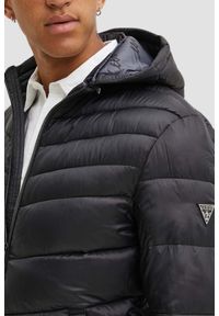 Guess - GUESS Czarna męska kurtka z kapturem Super Light Puffa Jacket, Rozmiar XXL. Typ kołnierza: kaptur. Kolor: czarny. Materiał: syntetyk, poliester #5