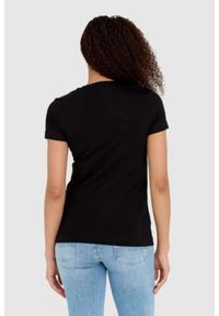 Guess - GUESS Czarny damski t-shirt bawełniany Mini Triangle Tee, Rozmiar XL. Kolor: czarny. Materiał: bawełna #2