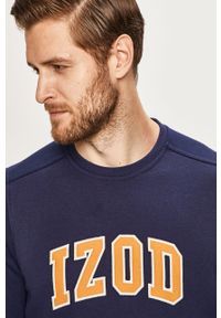 Izod - Bluza. Typ kołnierza: bez kaptura. Kolor: niebieski. Materiał: bawełna, poliester, materiał, dzianina. Wzór: aplikacja #5