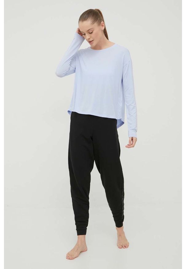 Calvin Klein Underwear longsleeve piżamowy. Kolor: niebieski. Materiał: dzianina