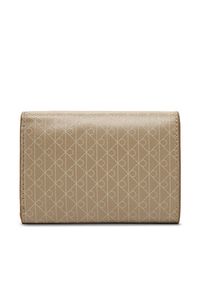 Calvin Klein Portfel Emblem Aop Trifold W/ Zip Pocket LV04F1118G Beżowy. Kolor: beżowy. Materiał: materiał #2