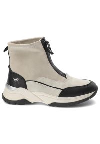 Białe Botki Mustang Ocieplane Obuwie Damskie. Okazja: na co dzień. Zapięcie: zamek. Kolor: biały. Materiał: syntetyk, materiał. Styl: casual #5