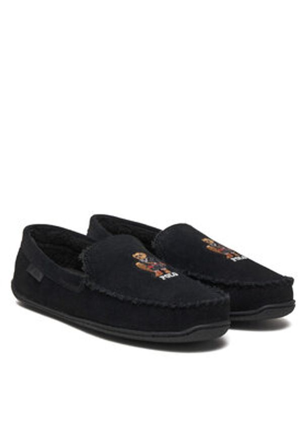 Polo Ralph Lauren Kapcie 843981600001 Czarny. Kolor: czarny. Materiał: zamsz, skóra