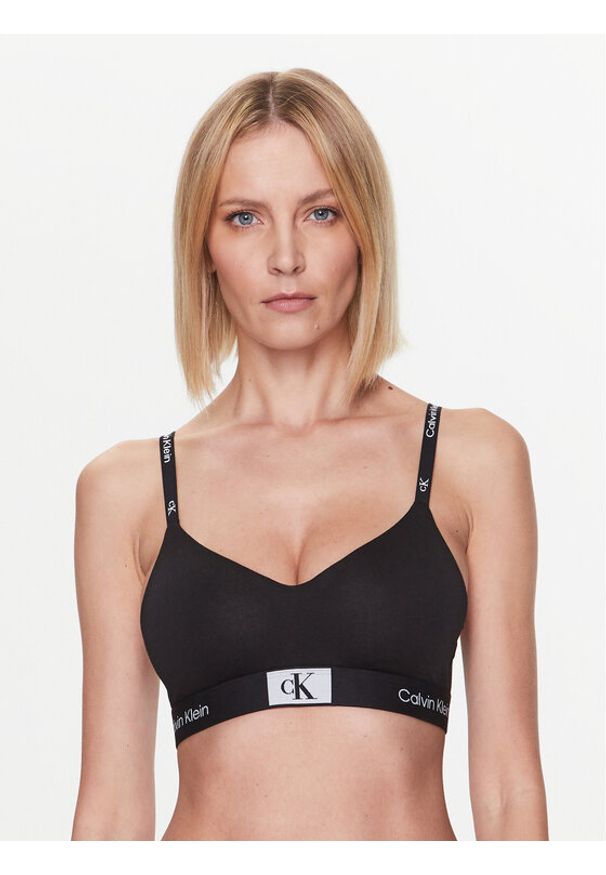 Calvin Klein Underwear Biustonosz braletka Light Lined 000QF7218E Czarny. Kolor: czarny. Materiał: bawełna