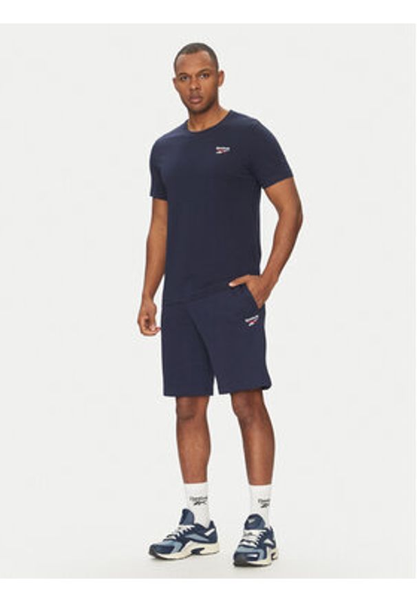 Reebok T-Shirt 100059647 Granatowy Regular Fit. Kolor: niebieski. Materiał: bawełna