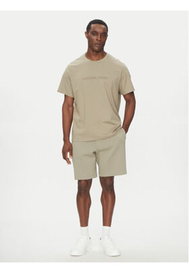 Michael Kors T-Shirt CF4529H1V2 Beżowy Regular Fit. Kolor: beżowy. Materiał: bawełna
