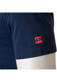 Granatowa Męska Koszulka (T-Shirt) - Pako Jeans - Żaglówka. Okazja: na co dzień. Kolor: niebieski. Materiał: bawełna. Wzór: nadruk. Styl: casual #6