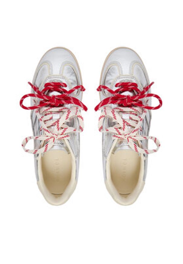 Nokwol Sneakersy August Srebrny. Kolor: srebrny. Materiał: skóra