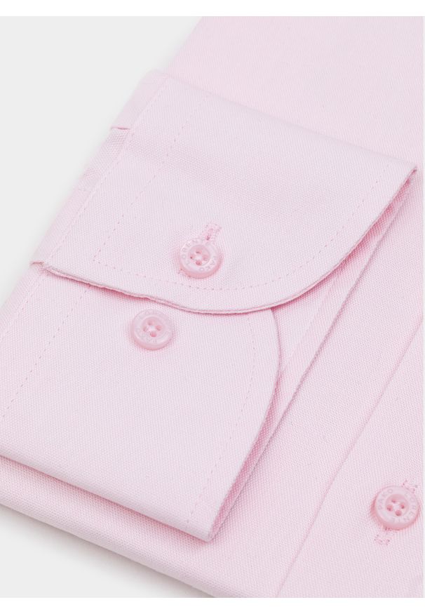 Pako Lorente - PAKO LORENTE – Gładka elegancka koszula męska w kolorze różowym. Typ kołnierza: kołnierzyk klasyczny. Kolor: różowy. Materiał: bawełna. Długość rękawa: długi rękaw. Długość: długie. Wzór: gładki. Styl: elegancki