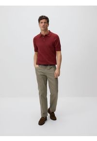 Reserved - Bawełniany sweter polo - czerwony. Typ kołnierza: polo. Kolor: czerwony. Materiał: bawełna #1