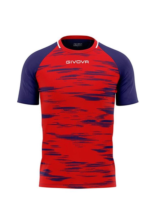 Koszulka sportowa Givova Pixel Czerwona/Niebieska 3XS - Oddychająca i Lekka. Kolor: niebieski, czerwony, wielokolorowy. Sport: piłka nożna