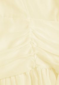 Renee - Żółta Wieczorowa Sukienka Halter z Odkrytymi Plecami i Marszczeniem w Talii Semene. Typ kołnierza: dekolt halter. Kolor: żółty. Materiał: poliester. Styl: wizytowy #8