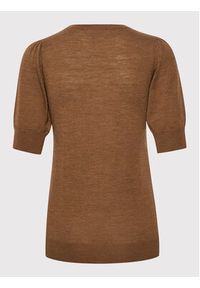 Kaffe Sweter Merin 10506856 Brązowy Regular Fit. Kolor: brązowy. Materiał: wełna #5