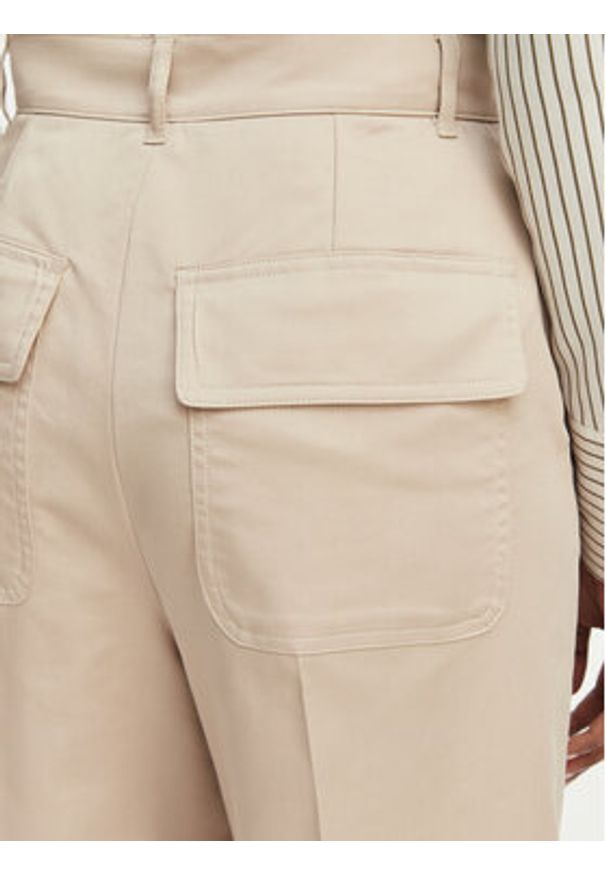 Marella Spodnie palazzo Aceri 2615131071 Beżowy Wide Leg. Kolor: beżowy. Materiał: bawełna