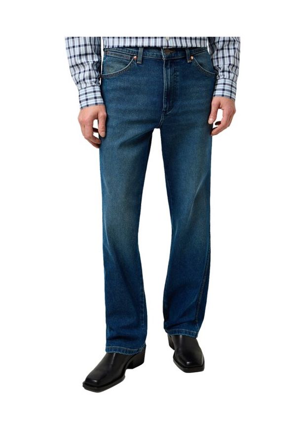 Wrangler Jeansy Wrancher 112373028 Granatowy Slim Fit. Kolor: niebieski