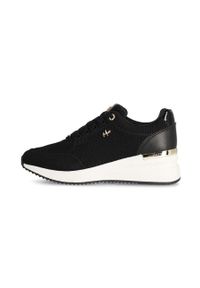 MEXX - Mexx sneakersy Glass kolor czarny MXK039801W. Nosek buta: okrągły. Zapięcie: sznurówki. Kolor: czarny. Materiał: guma. Obcas: na koturnie #7