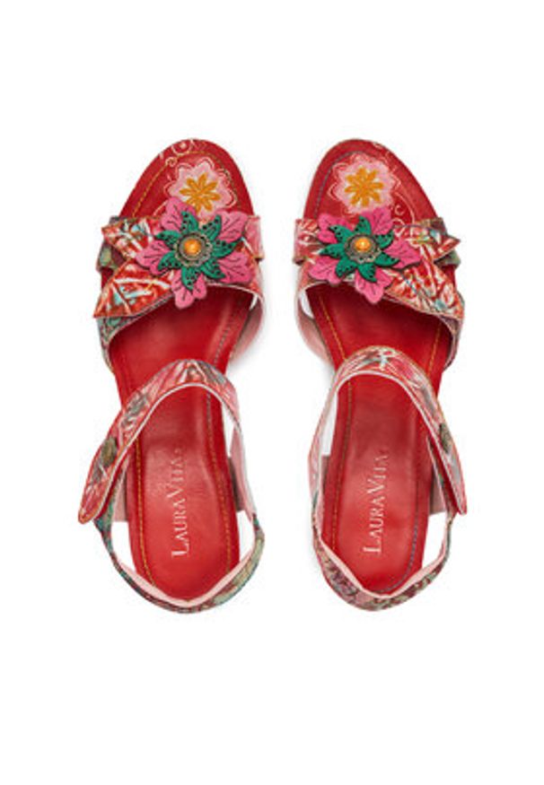 Laura Vita Sandały Framboiseo 33 Czerwony. Kolor: czerwony. Materiał: skóra