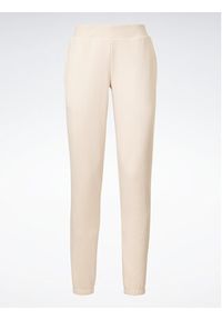 Reebok Spodnie dresowe Fleece IC3502 Beżowy Slim Fit. Kolor: beżowy. Materiał: bawełna #3