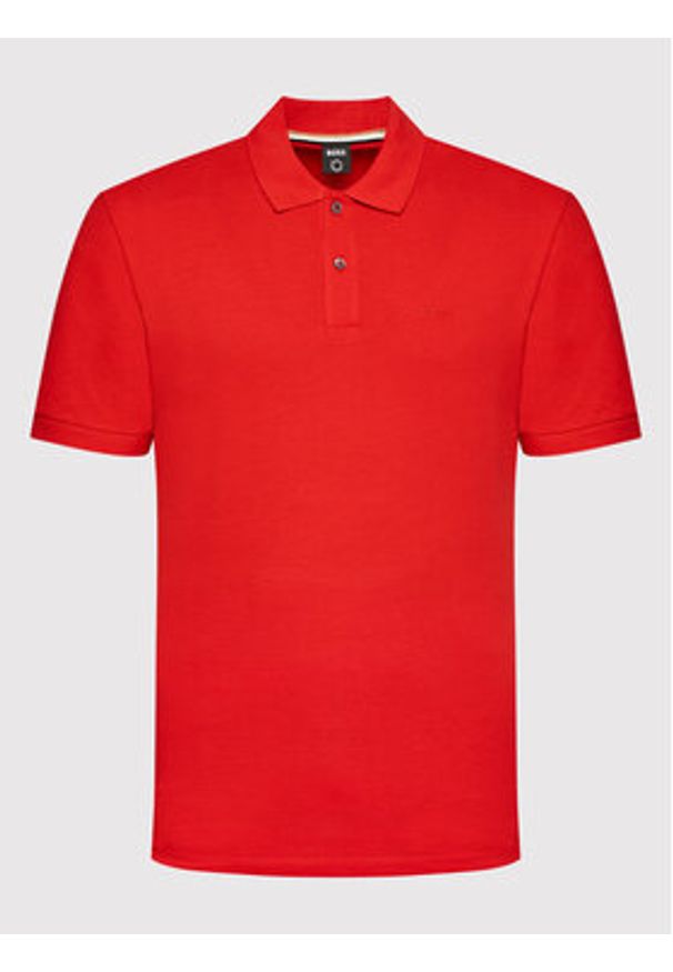 BOSS - Boss Polo Pallas 50468362 Czerwony Regular Fit. Typ kołnierza: polo. Kolor: czerwony. Materiał: bawełna