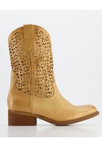 Venezia - KOWBOJKI DAMSKIE VULCA03 LAM ORO. Materiał: skóra. Szerokość cholewki: normalna. Obcas: na obcasie. Wysokość obcasa: średni #1