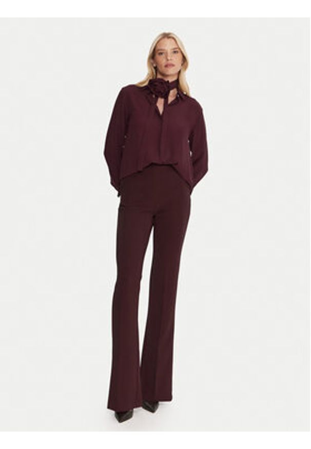 Marella Koszula Cabiria 2523116071 Bordowy Regular Fit. Kolor: czerwony. Materiał: acetat