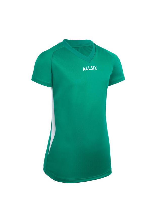 ALLSIX - Koszulka siatkarska dla dziewczynek Allsix V100 zielona. Kolor: zielony. Materiał: materiał, poliester