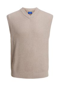 Jack & Jones - Jack&Jones Sweter Rib 12241167 Beżowy Regular Fit. Kolor: beżowy. Materiał: syntetyk #5