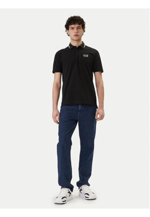 EA7 Emporio Armani Polo 7M001604 AF13511 UC001 Czarny Regular Fit. Typ kołnierza: polo. Kolor: czarny. Materiał: bawełna