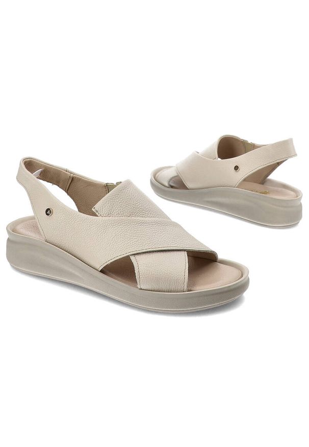 Beżowe Sandały Armodo Wygodne Obuwie Damskie. Okazja: na spacer, na co dzień. Kolor: beżowy. Materiał: skóra. Sezon: lato. Styl: elegancki, casual