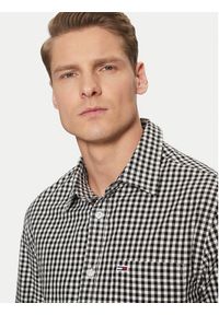 Tommy Jeans Koszula Poplin Check DM0DM21115 Czarny Regular Fit. Kolor: czarny. Materiał: bawełna #3