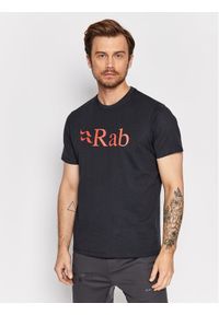 Rab T-Shirt Stance Logo QCB-08-BE-L Czarny Regular Fit. Kolor: czarny. Materiał: bawełna