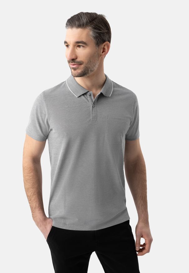 Volcano - Koszulka polo O-TAFFY. Okazja: na co dzień. Typ kołnierza: polo. Materiał: materiał, bawełna. Długość rękawa: krótki rękaw. Długość: krótkie. Styl: casual, klasyczny