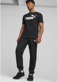 Puma - Męskie szorty z tkaniny Active PUMA Black. Kolor: wielokolorowy, czarny, szary. Materiał: tkanina