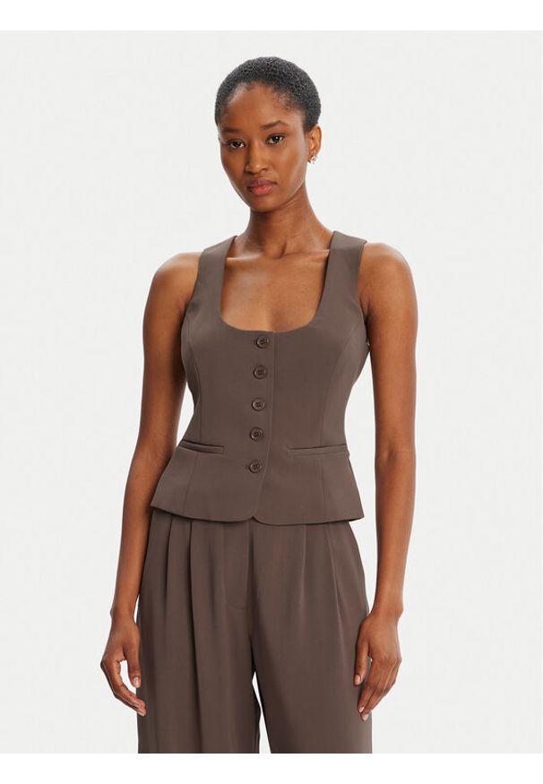 BARDOT Kamizelka Azilla Button 60003TB Brązowy Regular Fit. Kolor: brązowy. Materiał: syntetyk