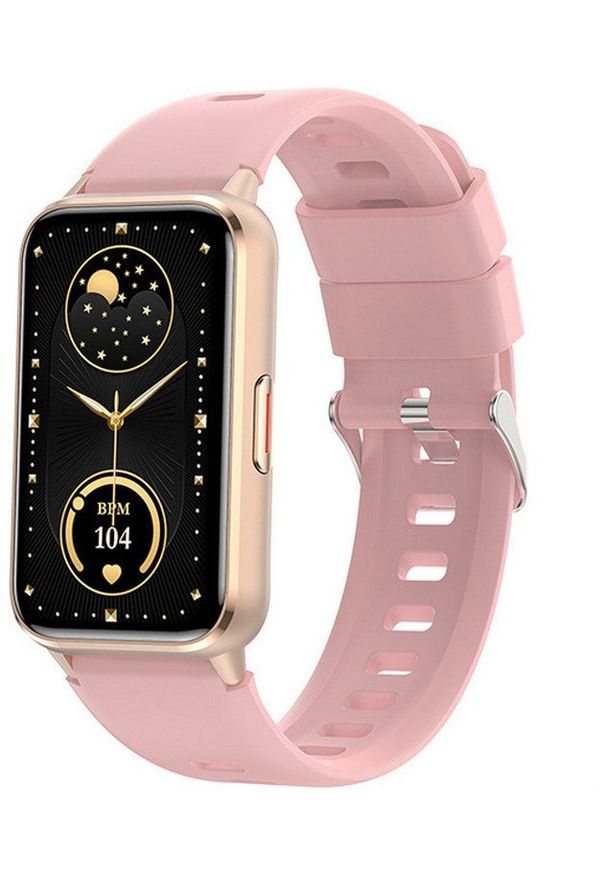 Rubicon - Zegarek Damski SMARTWATCH RUBICON RNCF48 gold/pink silicone. Rodzaj zegarka: smartwatch