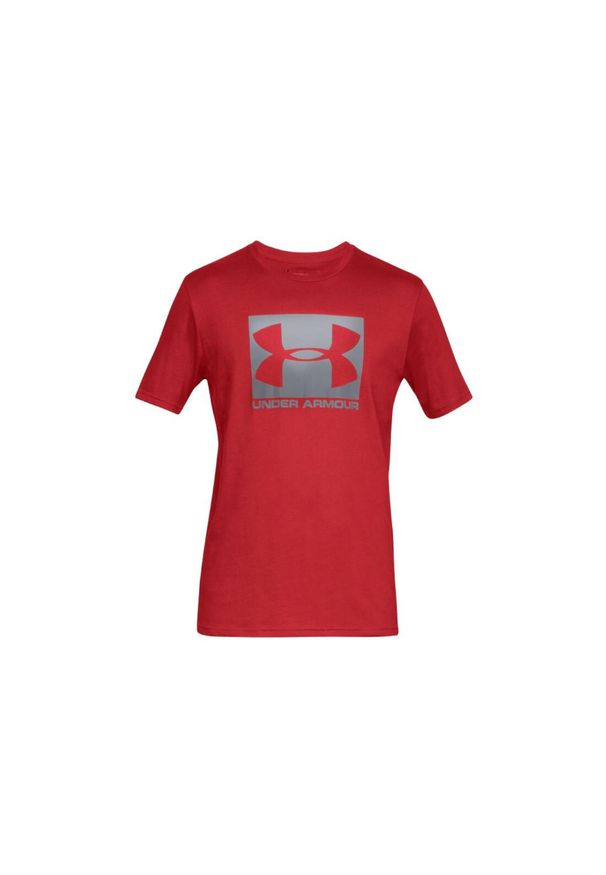 Koszulka do biegania męska Under Armour Sportstyle Boxed. Kolor: wielokolorowy, czerwony, szary. Materiał: bawełna, poliester