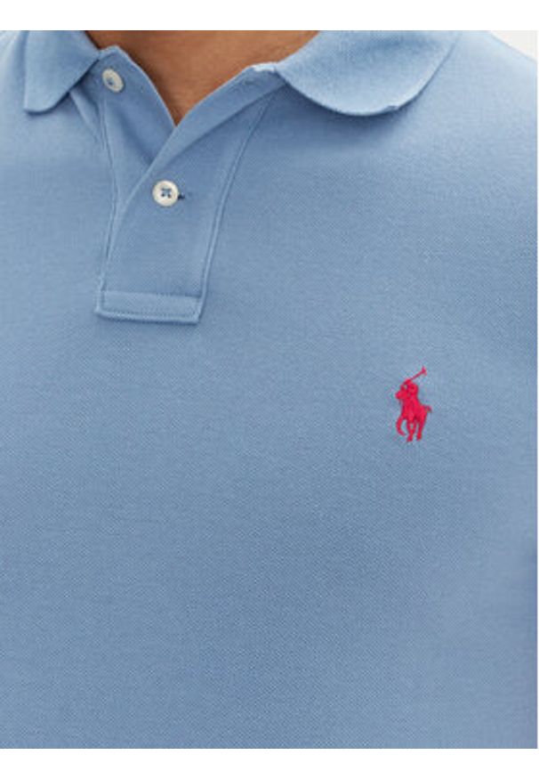 Polo Ralph Lauren Polo 710536856444 Błękitny Slim Fit. Typ kołnierza: polo. Kolor: niebieski. Materiał: bawełna