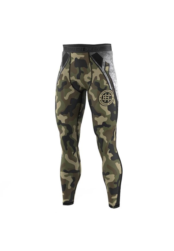 Legginsy sportowe męskie EXTREME HOBBY MILITARY. Kolor: brązowy, zielony, wielokolorowy. Materiał: poliester, elastan