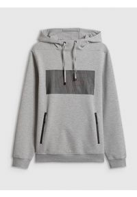 4f - 4F Bluza dresowa regular z kapturem męska - szara XL. Okazja: na co dzień. Typ kołnierza: kaptur. Kolor: szary. Materiał: dresówka. Wzór: gładki. Styl: casual #1