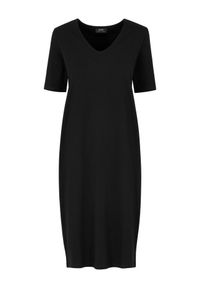 Ochnik - Krótka bawełniana czarna sukienka. Kolor: czarny. Materiał: bawełna. Długość rękawa: krótki rękaw. Długość: mini