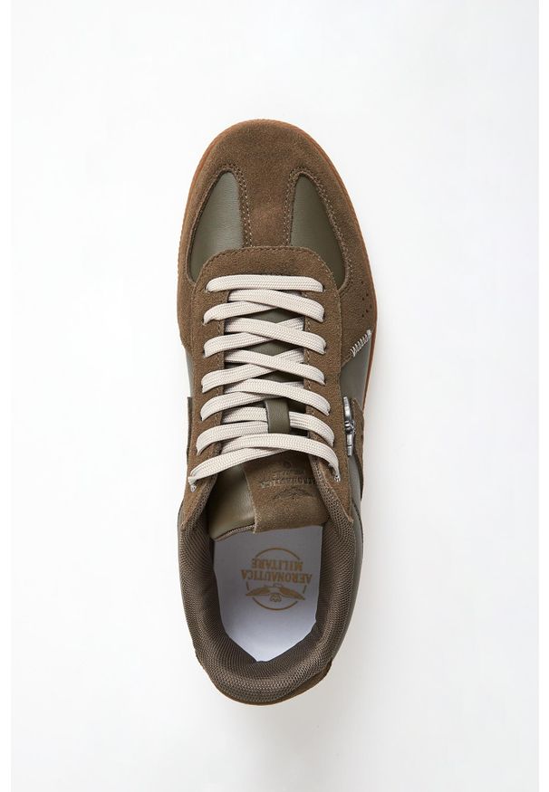 Aeronautica Militare - Sneakersy męskie skórzane AERONAUTICA MILITARE. Materiał: skóra